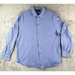 Hart Schaffner Marx Men’s Blue Long Sleeve Diamond Button Down Shirt Size XL